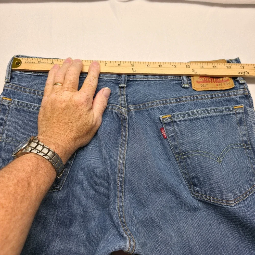 Levi's 517 Bootcut Men's‎ Denim Blue Jeans Size 36x34 Actual 34x34
